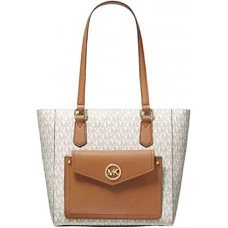 Сумка Michael Kors Jet Set Medium Logo Pocket Tote Bag белая