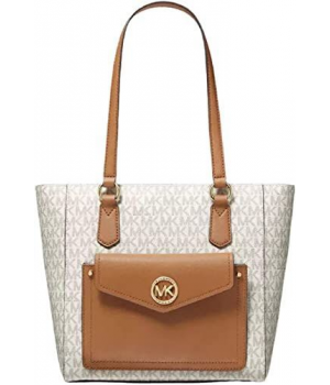 Сумка Michael Kors Jet Set Medium Logo Pocket Tote Bag белая