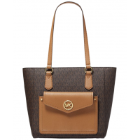 Сумка Michael Kors Jet Set Medium Logo Pocket Tote Bag коричневая