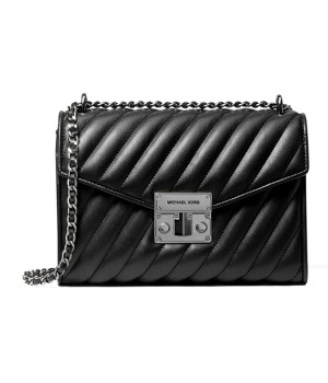 Сумка Michael Kors Rose Quilted Black Silver