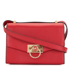 Michael Kors Hendrix Extra-Small Leather Crossbody Red