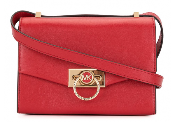 Michael Kors Hendrix Extra-Small Leather Crossbody Red