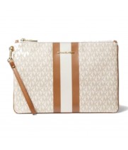 Сумка Michael Kors Pouch Zip с логотипом бежевая