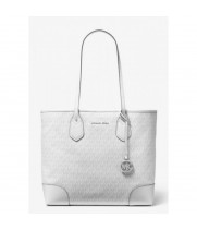 Сумка Michael Kors Eva Large Tote с надписями белая