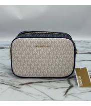 Сумка Michael Kors Jet Set Small Double Zip White Grey