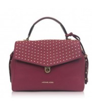 Сумка Michael Kors Bristol женская с заклепками бордовая