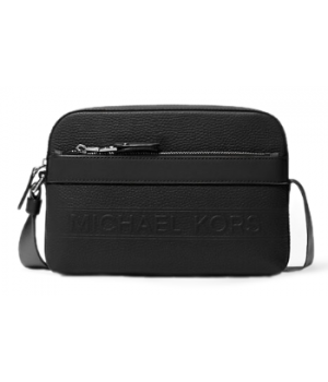 Мужская сумка Michael Kors Hudson Pebbled Leather Utility Crossbody Black