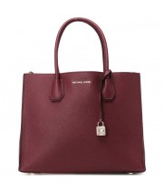 Сумка Michael Kors Mercer Large однотонная бордовая