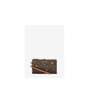 Michael Kors Adele Star Embellished Logo Smartphone Wallet коричневый