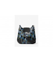 Сумка Michael Kors Bancroft Oversized Patchwork с принтом синяя