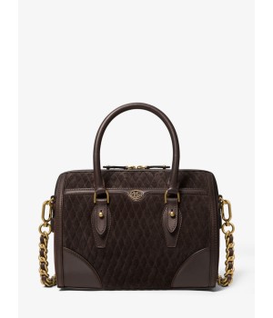 Michael Kors Monogramme Quilted Suede and Leather Duffel Bag