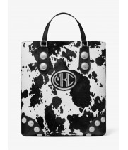 Michael Kors Monogramme Studded Pony Print Calf Hair Tote Bag