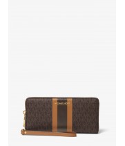 Michael Kors Logo Stripe Continental Wristlet