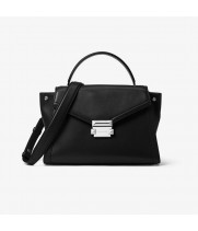 Сумка Michael Kors Whitney Medium Satchel Black с серебристым