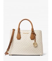 Michael Kors Camille Large Logo and Leather Satchel
