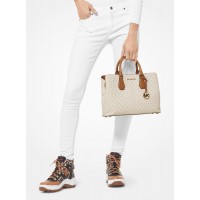 Michael Kors Camille Large Logo and Leather Satchel