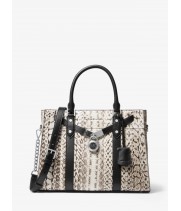 Michael Kors Nouveau Hamilton Large Snakeskin Satchel