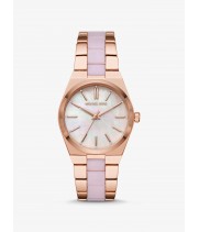 Michael Kors Channing Rose Gold-Tone and Acetate Watch