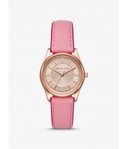 Michael Kors Colette Rose Gold Tone and Leather Watch