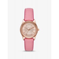 Michael Kors Colette Rose Gold-Tone and Leather Watch