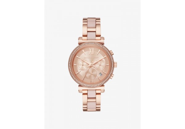 Michael Kors Sofie Pavé Rose Gold-Tone and Acetate Watch