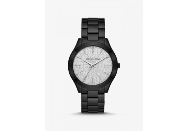 Michael Kors Slim Runway Pavé Black-Tone Watch