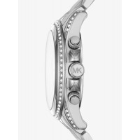 Michael Kors Oversized Blair Pavé Silver-Tone Watch