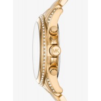 Michael Kors Oversized Blair Pavé Gold-Tone Watch