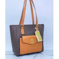 Сумка Michael Kors Jet Set Medium Logo Pocket Tote Bag коричневая